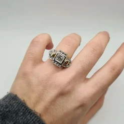 Bague vintage or rose diamants