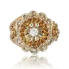 Bague vintage or rose et diamants