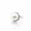 Bague vintage perle des mers du sud et diamants