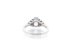 Bague vintage platine, saphir, diamants
