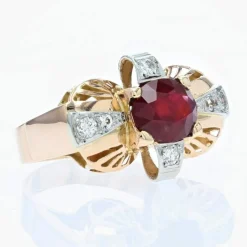Bague vintage rubis et diamants
