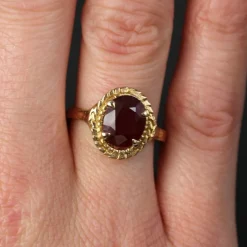 Bague vintage rubis or rose