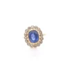Bague vintage saphir de 3,40cts et diamants