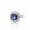 Bague vintage saphir de 2,83cts et diamants