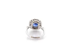 Bague vintage saphir de 2,83cts et diamants