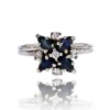 Bague vintage saphir diamants flocon