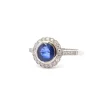 Bague vintage saphir et diamants en platine