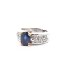Bague vintage saphir et diamants en or blanc