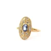 Bague vintage saphir et diamants en or jaune