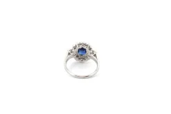 Bague vintage saphir et diamants en platine