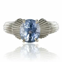 Bague vintage saphir platine