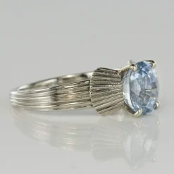 Bague vintage saphir platine