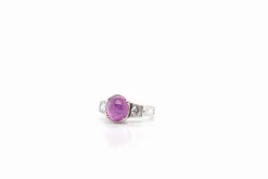 Bague vintage saphir rose de Ceylan étoilé