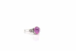 Bague vintage saphir rose de Ceylan étoilé