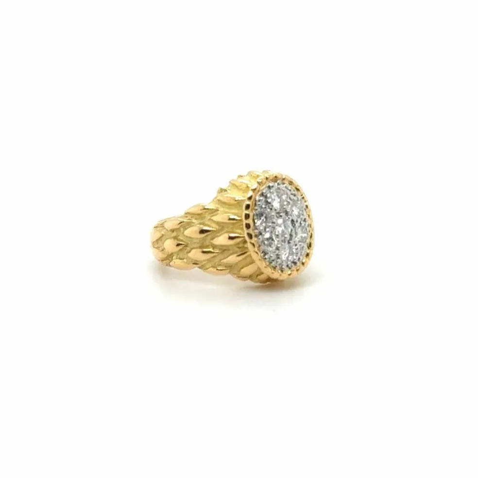 Bague vintage « Serpent » Or jaune et Diamants