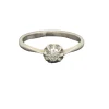 Bague vintage solitaire diamant or gris 18K