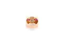 Bague vintage tank diamants et rubis