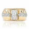 Bague vintage tank or jaune diamants