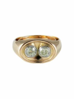BAGUE VINTAGE "TOI & MOI" OR & DIAMANTS