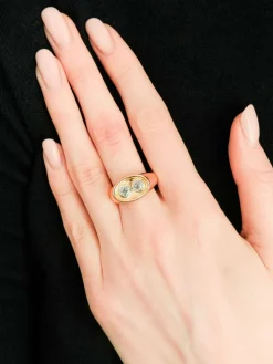 BAGUE VINTAGE "TOI & MOI" OR & DIAMANTS