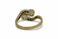 Bague vintage Toi & Moi or et diamants