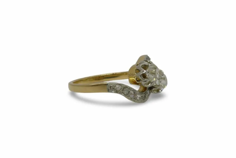 Bague vintage Toi & Moi or et diamants