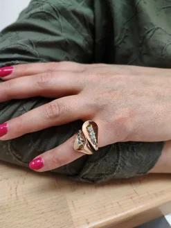 Bague vintage Toi et Moi or rose