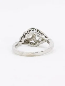Bague vintage toi et moi or blanc diamants