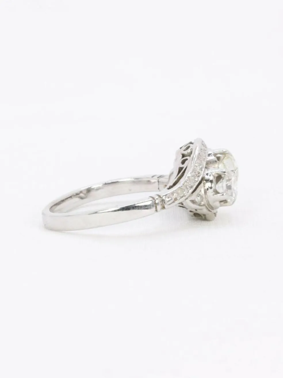 Bague vintage toi et moi or blanc diamants