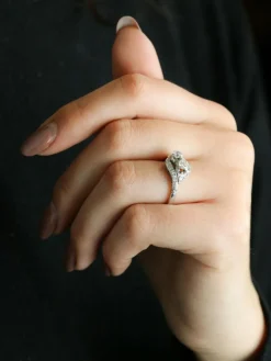 Bague vintage toi et moi or blanc diamants