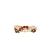 Bague vintage torsadée en or, diamants et rubis