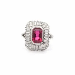 Bague vintage tourmaline et diamants