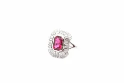 Bague vintage tourmaline et diamants