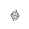 Bague volutes Or jaune Argent Diamants Opales