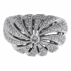 Bague vortex en or blanc et diamants