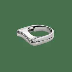 BAGUE WAVE OR ET DIAMANTS.