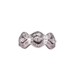 Bague Waves Or blanc et Diamants