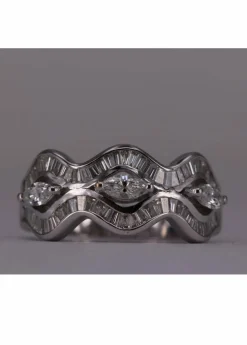 Bague Waves Or blanc et Diamants