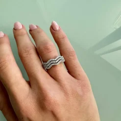 Bague zigzag Or blanc Diamants