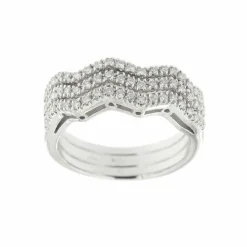 Bague zigzag Or blanc Diamants
