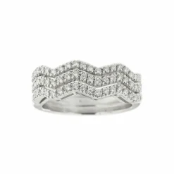Bague zigzag Or blanc Diamants