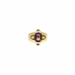 Bague lilas améthyste et péridots