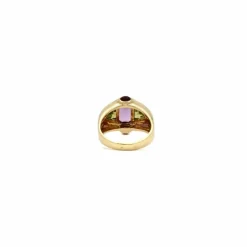 Bague lilas améthyste et péridots