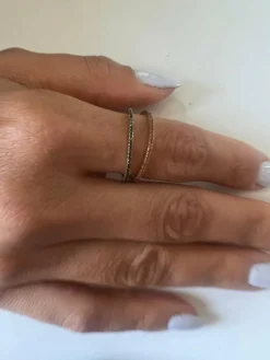 Bagues doubles en diamant et saphir orange