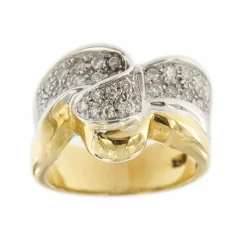 Bagues ruban 2 ors diamants