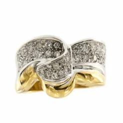 Bagues ruban 2 ors diamants