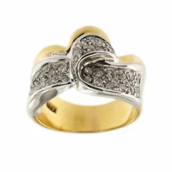 Bagues ruban 2 ors diamants
