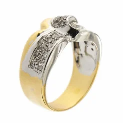 Bagues ruban 2 ors diamants