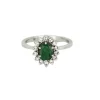 Bagur marguerite or blanc, émeraude et diamants