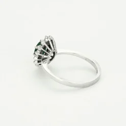 Bagur marguerite or blanc, émeraude et diamants